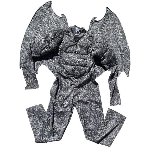 Child’s Gray Ghastly Gargoyle Long Sleeve Bodysuit and Wings Size M (8-10) - Picture 1 of 8